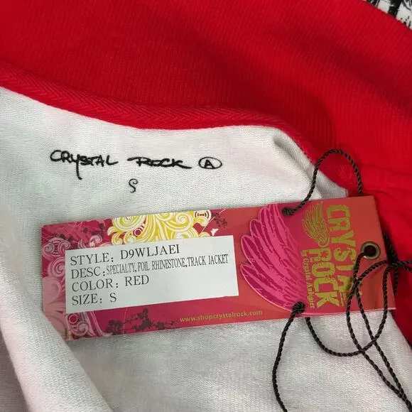 Christian Audigier Y2K Track Jacket Womens Small Italy Flag Crystal Rock NEW - Picture 3 of 16